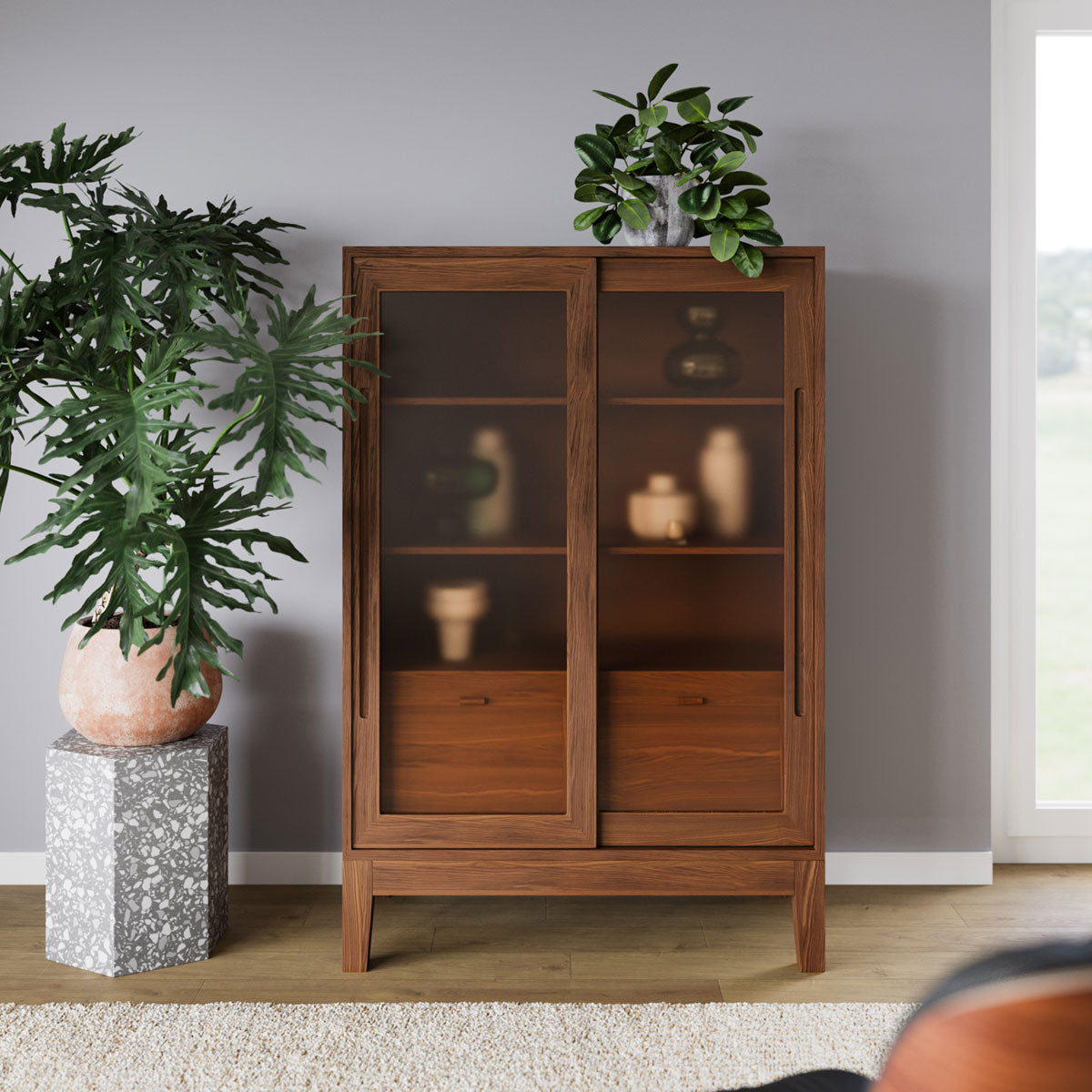 Geraldine-smart-locking-cabinet-walnut-finish